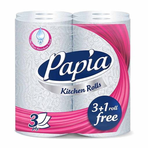 Picture of Papia Kitchen Roll 3 Layers 4 Roll