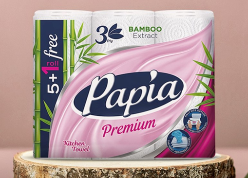 Picture of Papia Kitchen Towel 3Ply 5+1 Roll Bamboo Extract