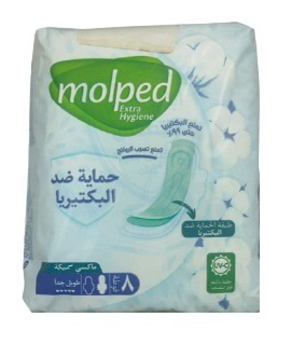 Picture of Molped Antibacterial Maxi Thick Extra Long 8 Pads