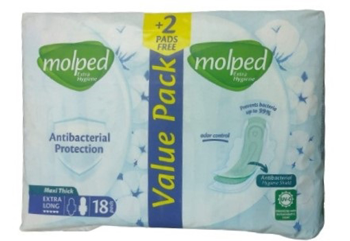 Picture of Molped Antibacterial Maxi Thick Extra Long18+2Pads