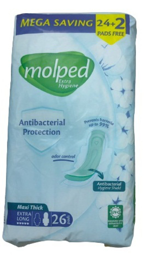 Picture of Molped Antibacterial Maxi Thick Extra Long24+2Pads