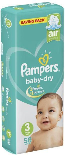 Picture of Pampers Diapers Jumbo Medium 58 P Size 3