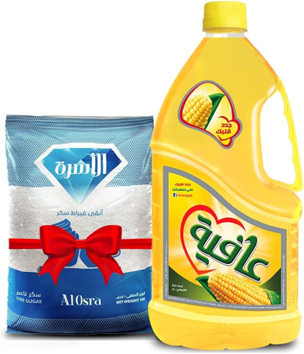 Picture of Afia Corn Oil 2.2 L + Sugar 1 kg