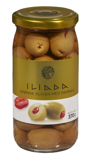 Picture of Iliada Green Olives With Red Pepper 370 gm