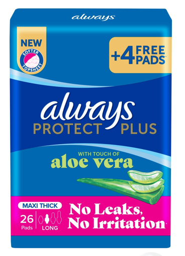 Picture of Always Protect Plus Maxi Thick 26 Pads Long
