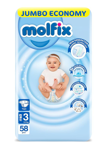Picture of Molfix Premium Jumbo Economy Diapers 56 pcs Size 3