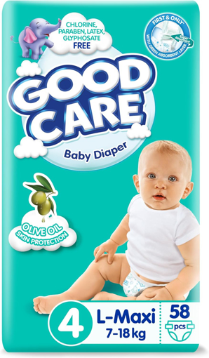 Picture of Good Care Baby Diaper Olive Oil 58 Pcs Size 4 Maxi